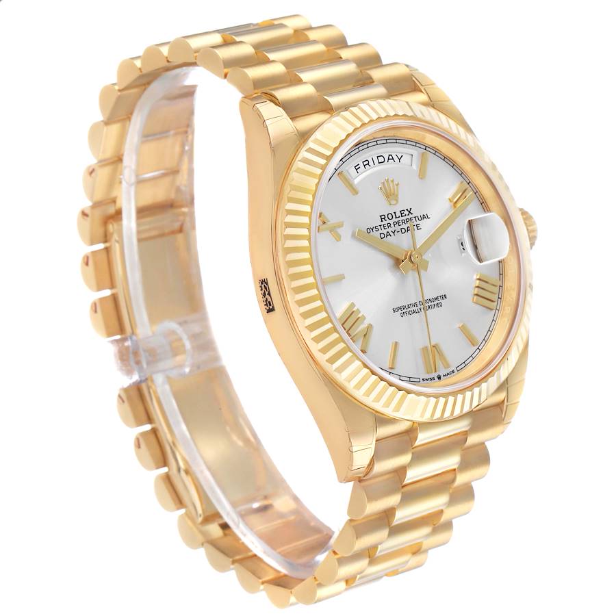 President Day-Date 40 Silver Roman Dial Yellow Gold Mens Watch 228238