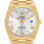 President Day-Date 40 Silver Roman Dial Yellow Gold Mens Watch 228238