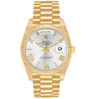 President Day-Date 40 Silver Roman Dial Yellow Gold Mens Watch 228238
