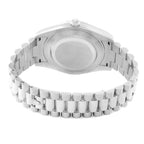 President Day-Date II Platinum Blue Diamond Dial Mens Watch 218206 Box Card