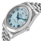 President Day-Date 41 Platinum Ice Blue Dial Mens Watch 218206