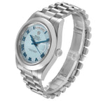 President Day-Date 41 Platinum Ice Blue Dial Mens Watch 218206