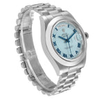 President Day-Date 41 Platinum Ice Blue Dial Mens Watch 218206