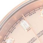 President Day-Date II 41 Rose Gold Diamond Mens Watch 218235 Box Card