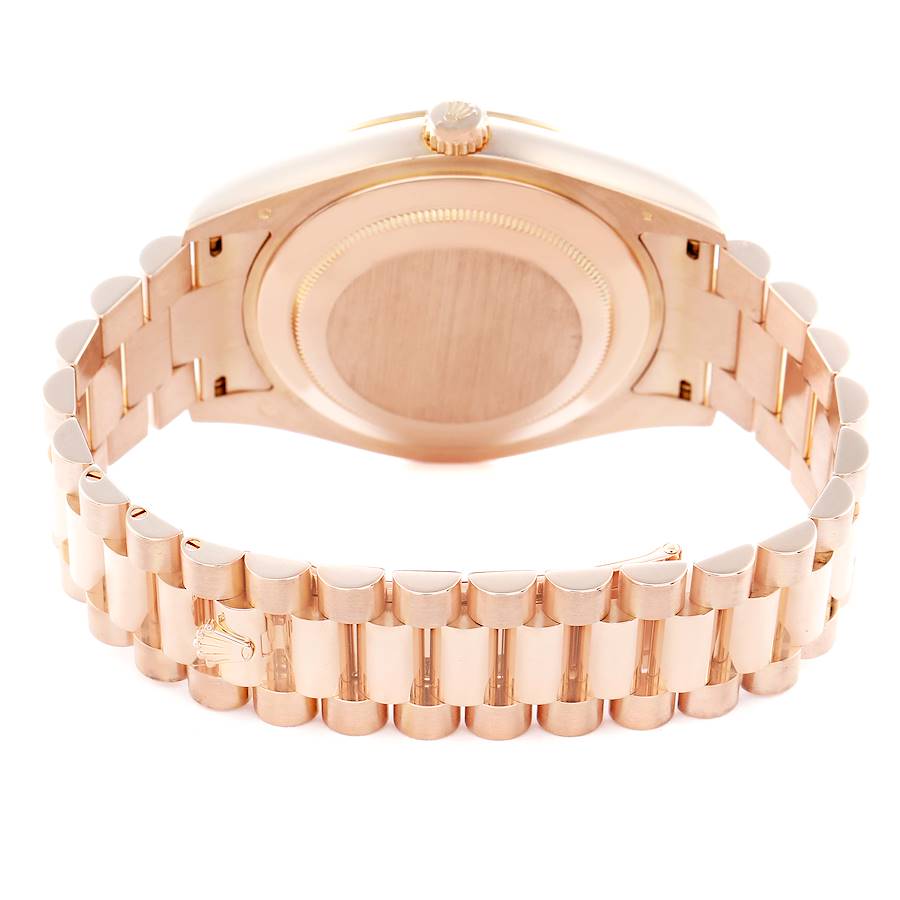 President Day-Date II 41 Rose Gold Diamond Mens Watch 218235 Box Card