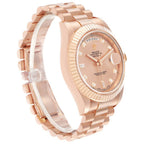 President Day-Date II 41 Rose Gold Diamond Mens Watch 218235 Box Card