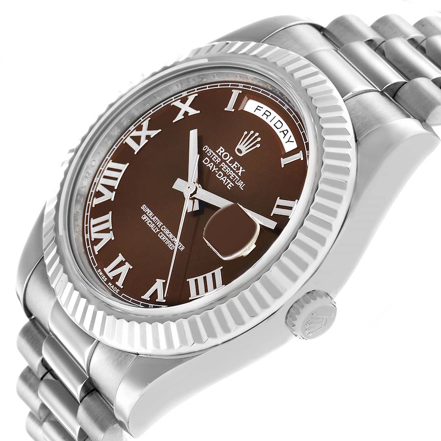 President Day-Date II White Gold Brown Dial Mens Watch 218239