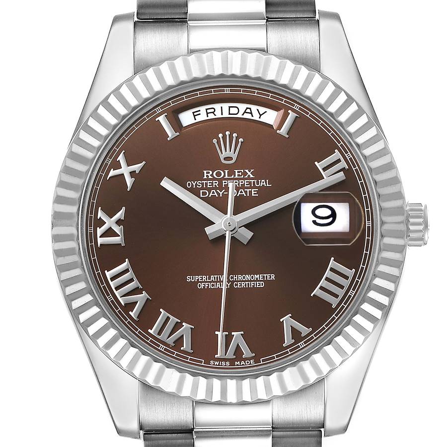 President Day-Date II White Gold Brown Dial Mens Watch 218239