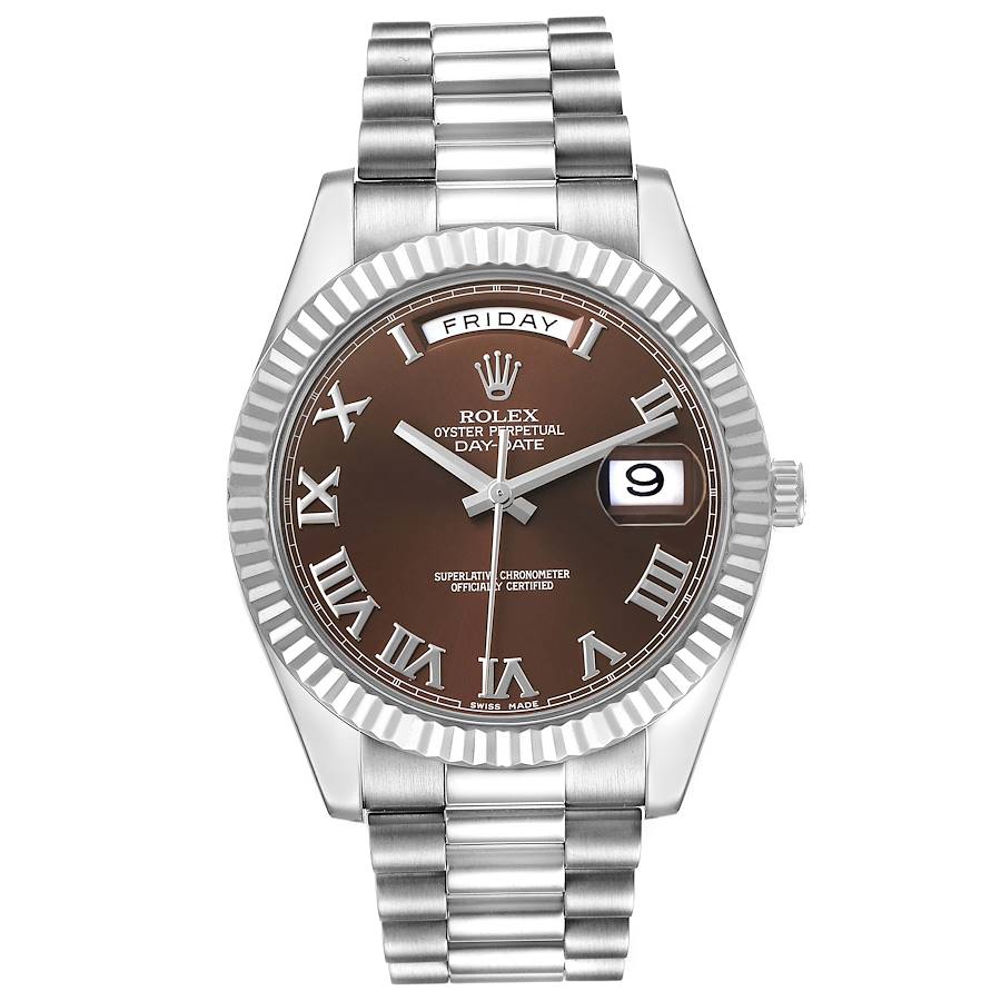 President Day-Date II White Gold Brown Dial Mens Watch 218239