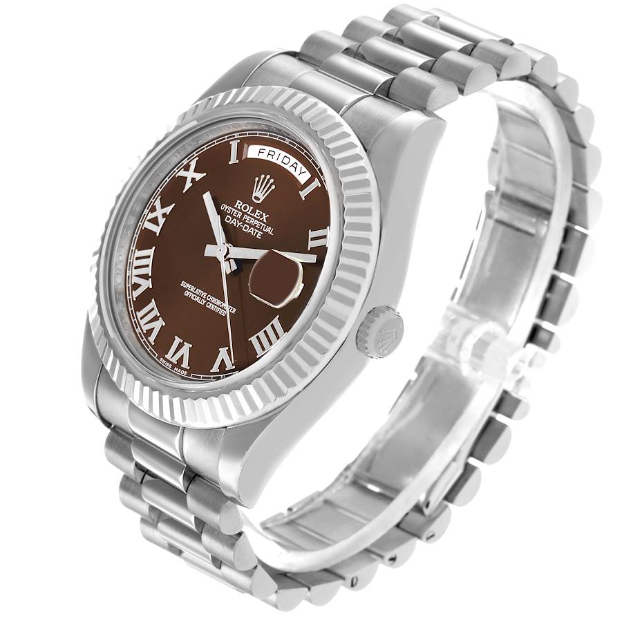 President Day-Date II White Gold Brown Dial Mens Watch 218239