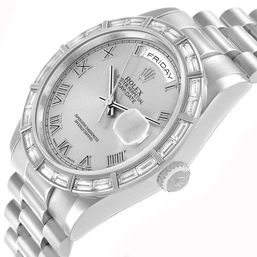 President Day-Date Platinum Diamond Bezel Watch 118366 Box Papers
