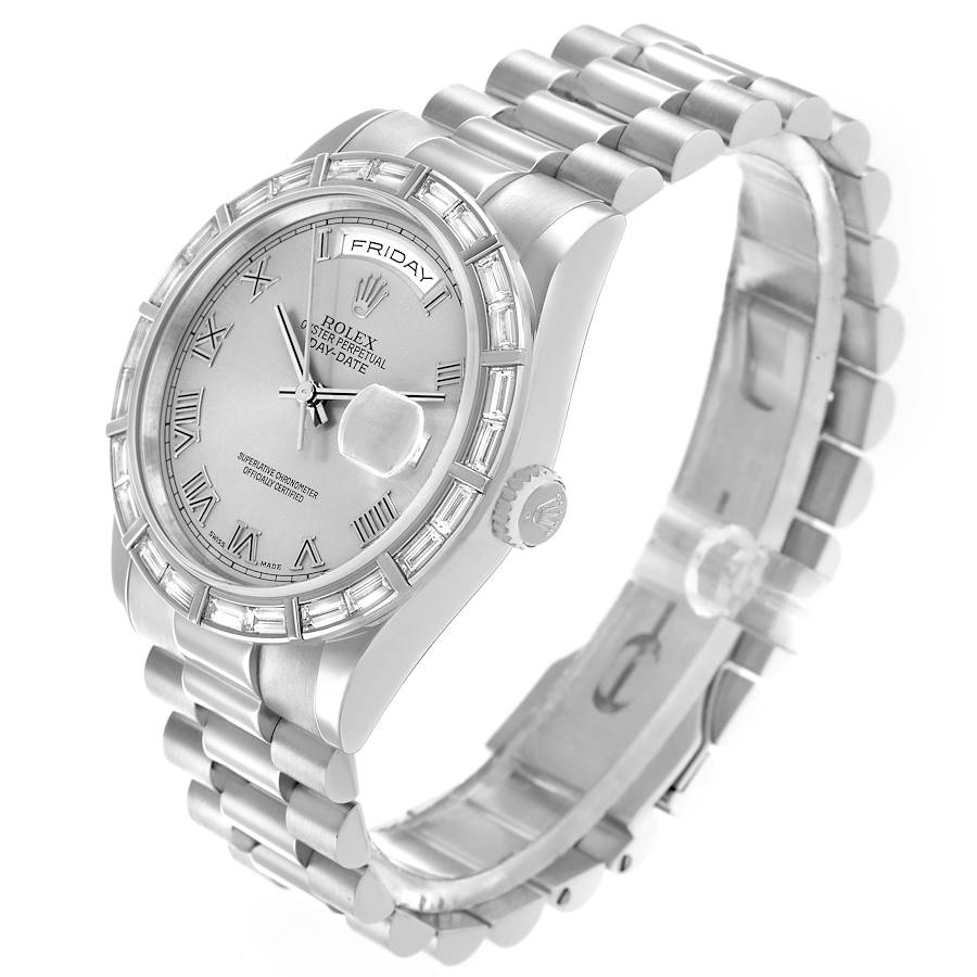 President Day-Date Platinum Diamond Bezel Watch 118366 Box Papers