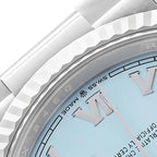 President Day-Date Platinum Ice Blue Dial Mens Watch 128236 Box Card