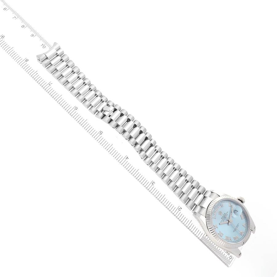 President Day-Date Platinum Ice Blue Dial Mens Watch 128236 Box Card