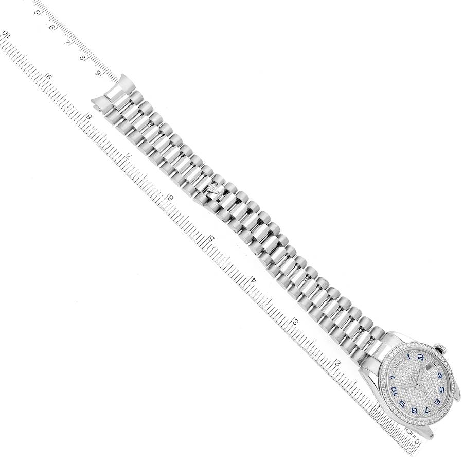 President Day-Date Platinum Pave Diamond Mens Watch 118346 Box Card