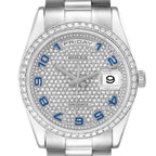 President Day-Date Platinum Pave Diamond Mens Watch 118346 Box Card