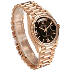 President Day-Date Rose Gold Stone Eisenkiesel Dial Mens Watch 128235 Box Card