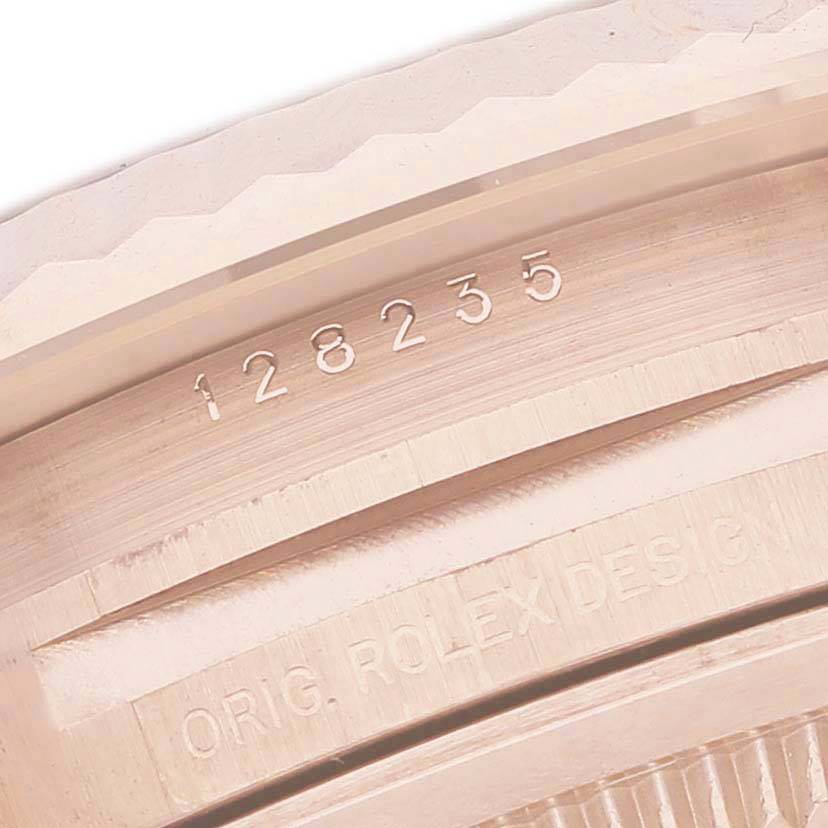 President Day-Date Rose Gold Stone Eisenkiesel Dial Mens Watch 128235 Box Card