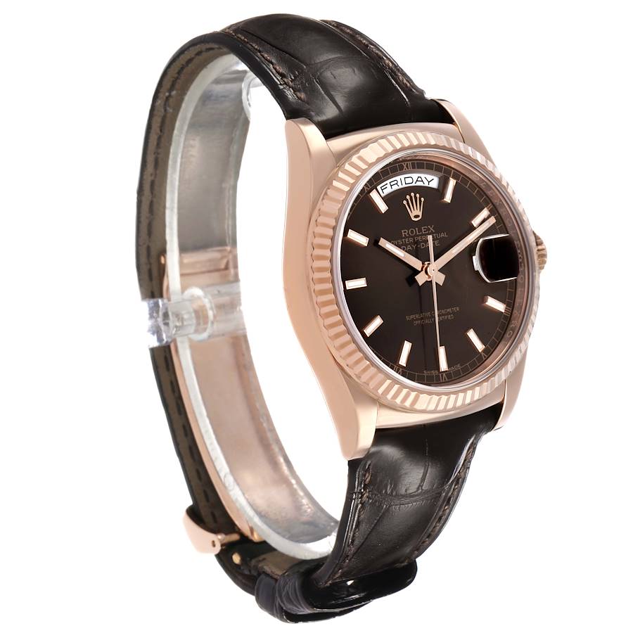 President Day-Date Rose Gold Chocolate Dial Mens Watch 118135