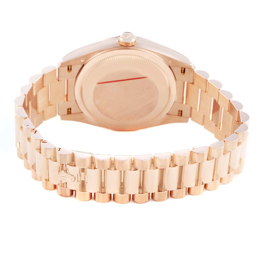 President Day-Date Slate Diamond Dial Rose Gold Mens Watch 128235 Box Card