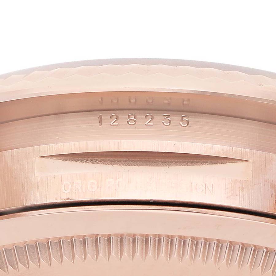 President Day-Date Slate Diamond Dial Rose Gold Mens Watch 128235 Box Card