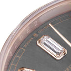 President Day-Date Slate Diamond Dial Rose Gold Mens Watch 128235 Box Card