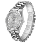 President Day-Date White Gold Diamond Dial Bezel Watch 18349 Box Papers