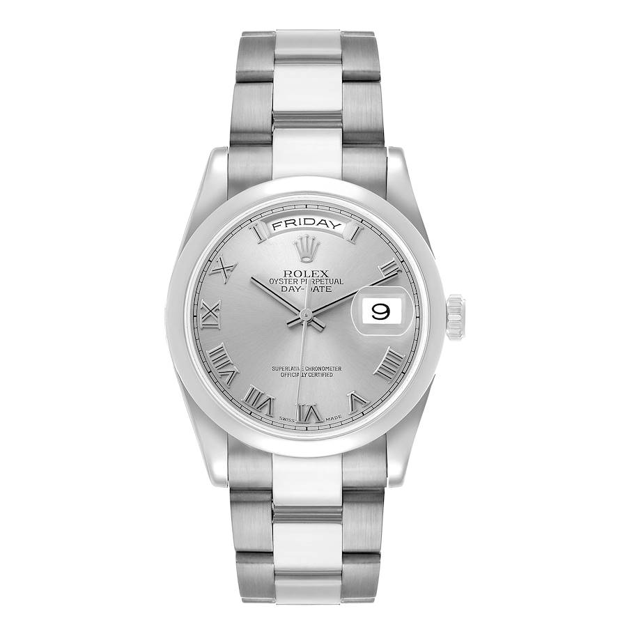 President Day-Date White Gold Silver Dial Mens Watch 118209