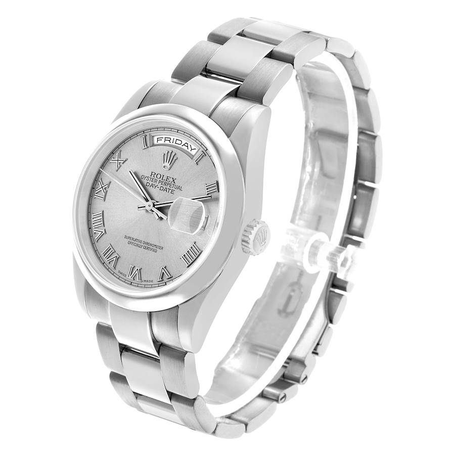 President Day-Date White Gold Silver Dial Mens Watch 118209
