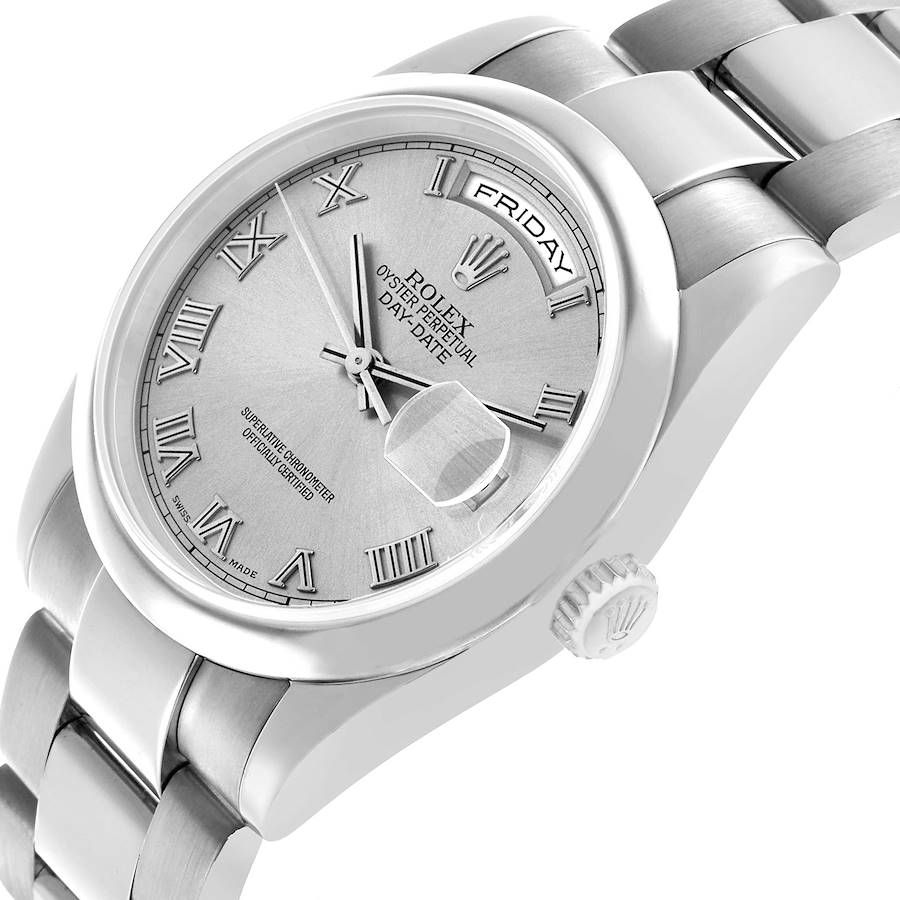 President Day-Date White Gold Silver Dial Mens Watch 118209