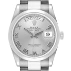 President Day-Date White Gold Silver Dial Mens Watch 118209