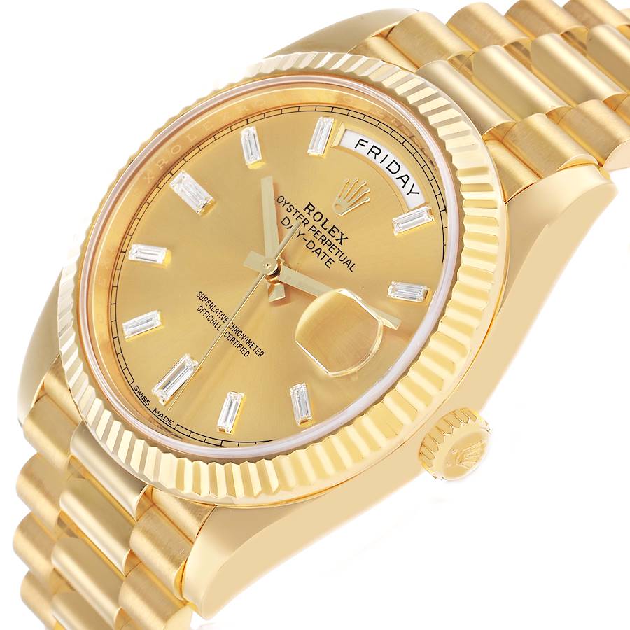 President Day-Date 40 Yellow Gold Diamond Dial Mens Watch 228238 Box Card