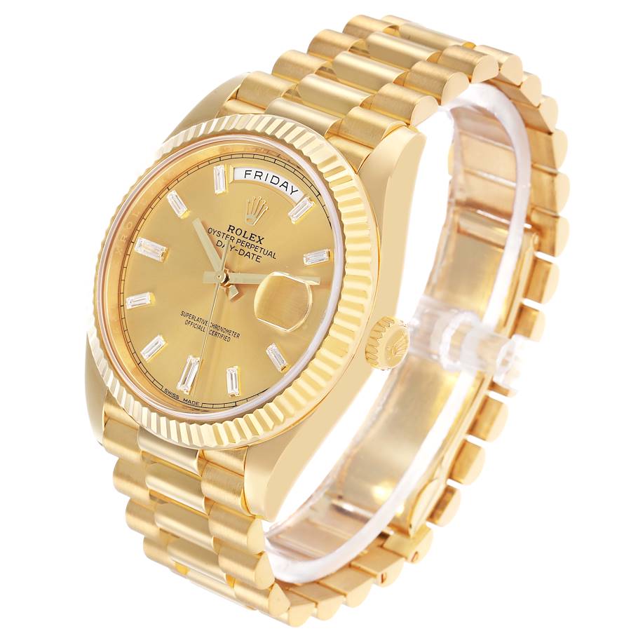 President Day-Date 40 Yellow Gold Diamond Dial Mens Watch 228238 Box Card