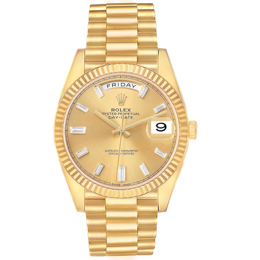 President Day-Date 40 Yellow Gold Diamond Dial Mens Watch 228238 Box Card