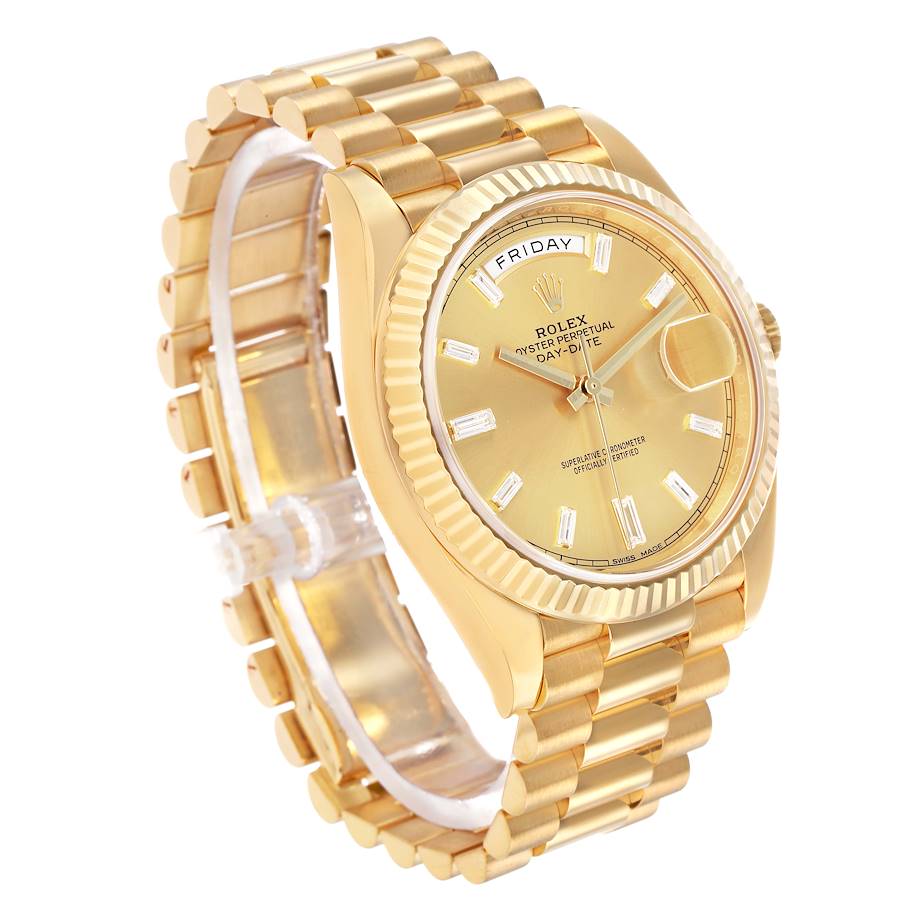 President Day-Date 40 Yellow Gold Diamond Dial Mens Watch 228238 Box Card