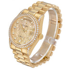 President Day-Date Yellow Gold Diamond Mother of Pearl Mens Watch 118388