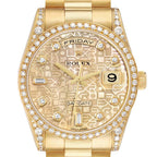 President Day-Date Yellow Gold Diamond Mother of Pearl Mens Watch 118388