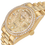 President Day-Date Yellow Gold Diamond Mother of Pearl Mens Watch 118388