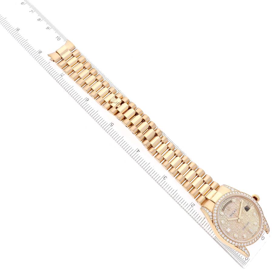 President Day-Date Yellow Gold Diamond Mother of Pearl Mens Watch 118388