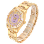 President Day-Date Yellow Gold Carousel Lilac Jade Diamond Mens Watch 118348