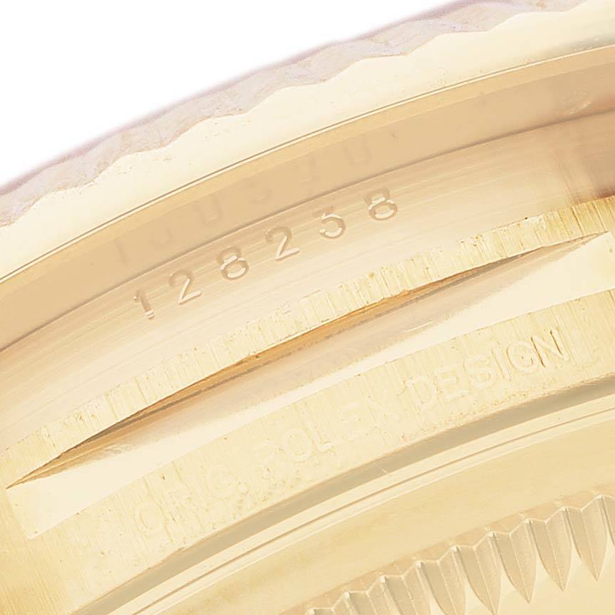 President Day-Date Yellow Gold MOP Diamond Dial Mens Watch 128238 Box Card