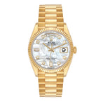 President Day-Date Yellow Gold MOP Diamond Dial Mens Watch 128238 Box Card