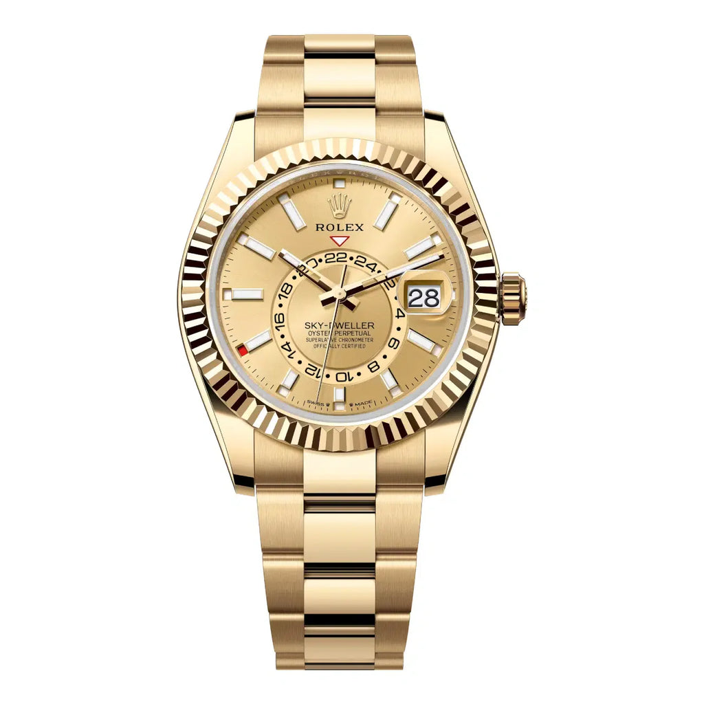 Sky-Dweller 336938 Champagne Dial Yellow Gold Oyster Bracelet 42mm