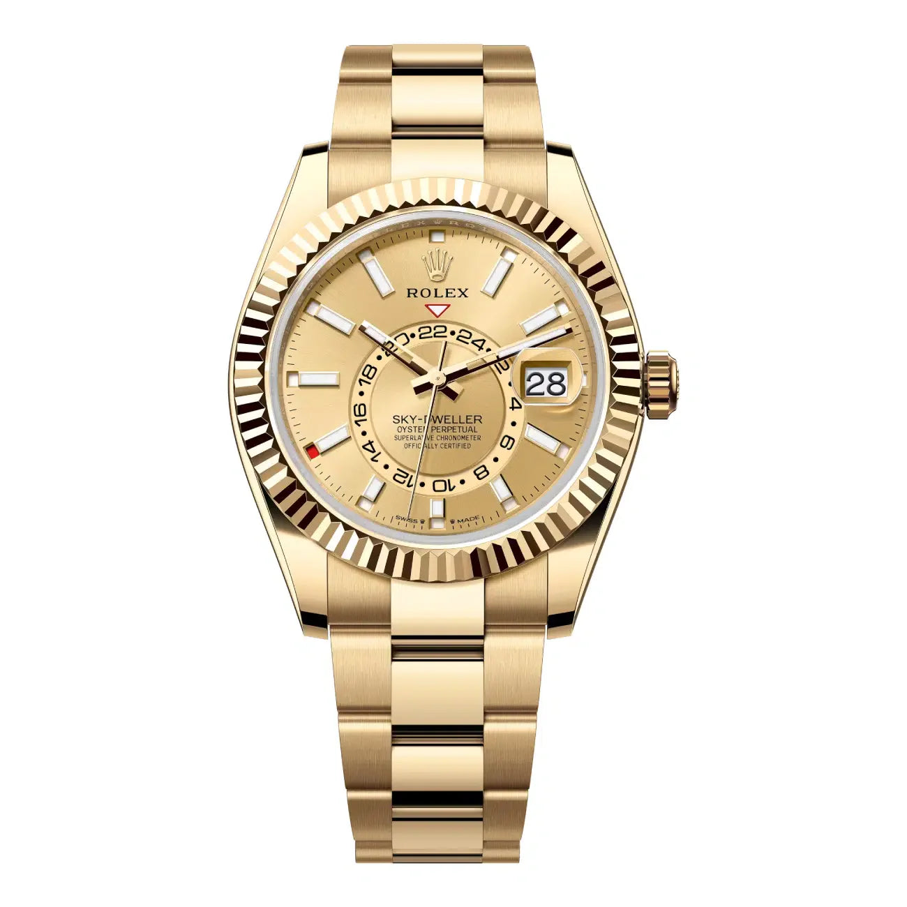 Sky-Dweller 336938 Champagne Dial Yellow Gold Oyster Bracelet 42mm
