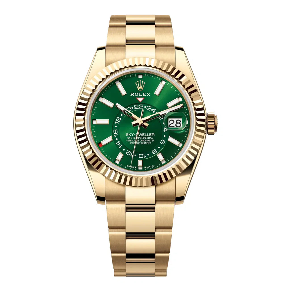 Sky-Dweller 336938 Yellow Gold Green Dial Oyster Bracelet 42mm