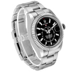 Sky-Dweller Black Dial Steel White Gold Mens Watch 326934