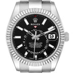 Sky-Dweller Black Dial Steel White Gold Mens Watch 326934