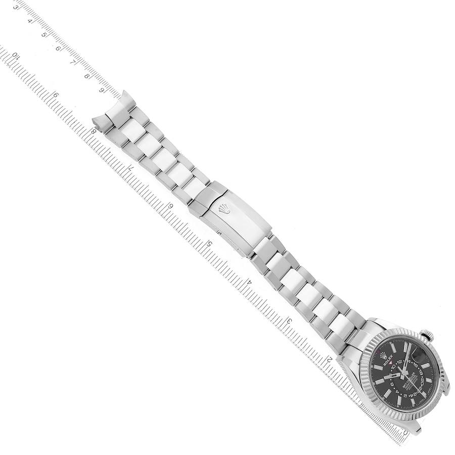 Sky-Dweller Black Dial Steel White Gold Mens Watch 326934