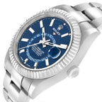 Sky-Dweller Blue Dial Steel White Gold Mens Watch 326934
