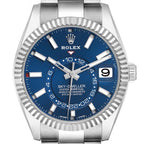 Sky-Dweller Blue Dial Steel White Gold Mens Watch 326934